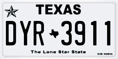 TX license plate DYR3911