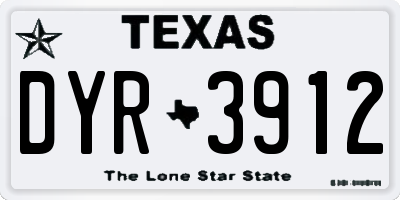 TX license plate DYR3912