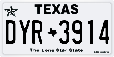 TX license plate DYR3914
