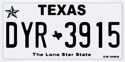 TX license plate DYR3915