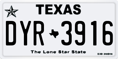 TX license plate DYR3916