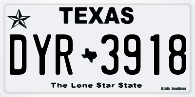 TX license plate DYR3918