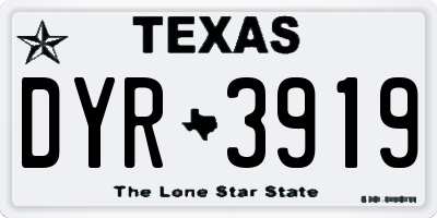 TX license plate DYR3919