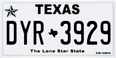 TX license plate DYR3929