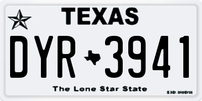 TX license plate DYR3941