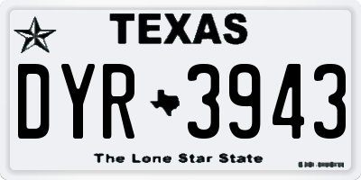 TX license plate DYR3943