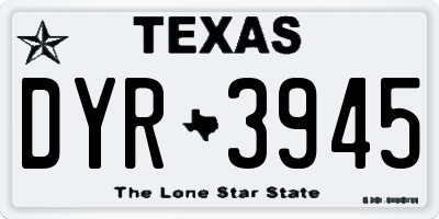 TX license plate DYR3945