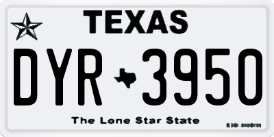 TX license plate DYR3950