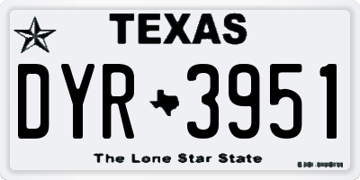 TX license plate DYR3951