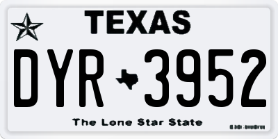 TX license plate DYR3952
