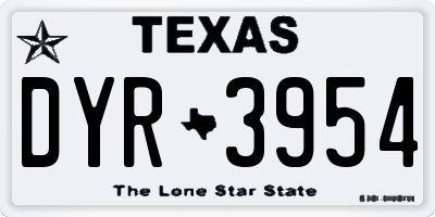 TX license plate DYR3954