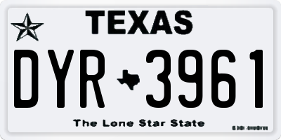 TX license plate DYR3961