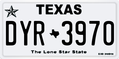 TX license plate DYR3970