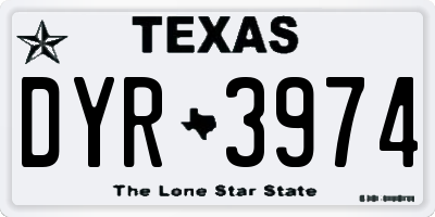 TX license plate DYR3974
