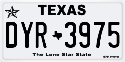 TX license plate DYR3975