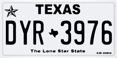TX license plate DYR3976