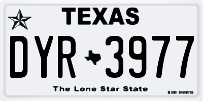 TX license plate DYR3977