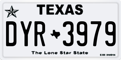 TX license plate DYR3979