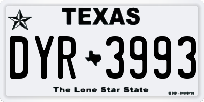 TX license plate DYR3993