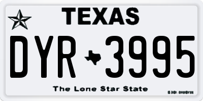 TX license plate DYR3995