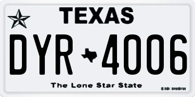 TX license plate DYR4006