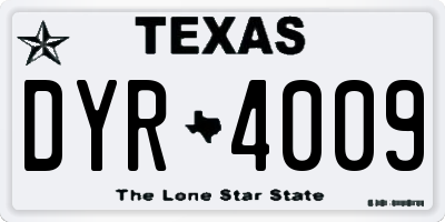 TX license plate DYR4009