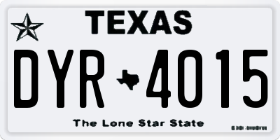 TX license plate DYR4015