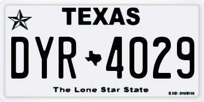 TX license plate DYR4029