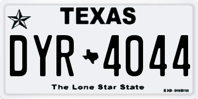 TX license plate DYR4044