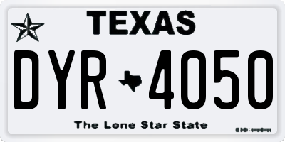 TX license plate DYR4050