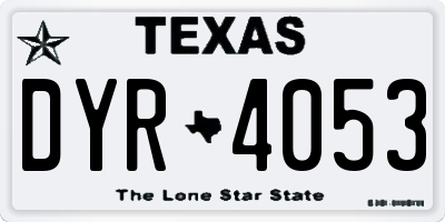 TX license plate DYR4053
