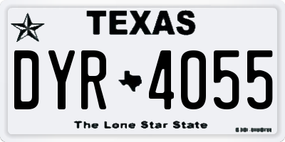 TX license plate DYR4055