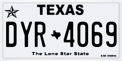 TX license plate DYR4069