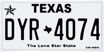 TX license plate DYR4074