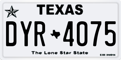TX license plate DYR4075