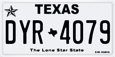 TX license plate DYR4079