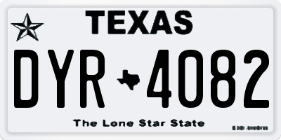 TX license plate DYR4082