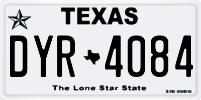 TX license plate DYR4084
