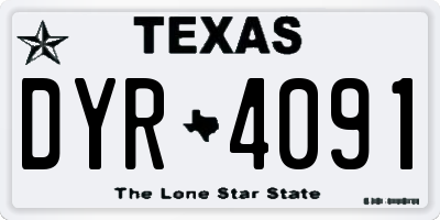 TX license plate DYR4091