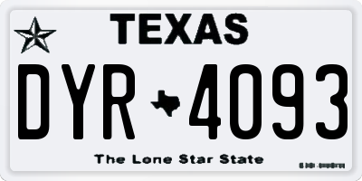 TX license plate DYR4093