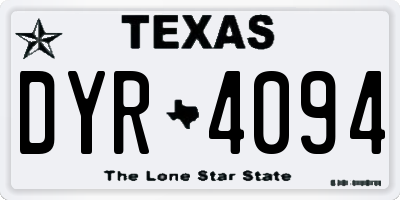 TX license plate DYR4094