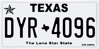 TX license plate DYR4096