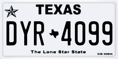 TX license plate DYR4099