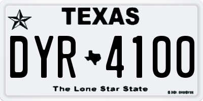 TX license plate DYR4100