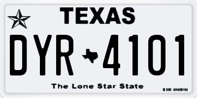 TX license plate DYR4101