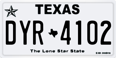 TX license plate DYR4102