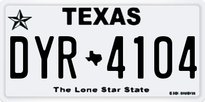 TX license plate DYR4104