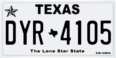 TX license plate DYR4105