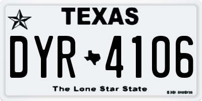 TX license plate DYR4106