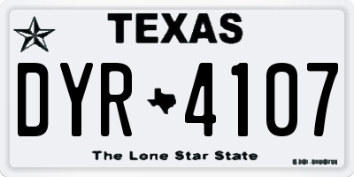 TX license plate DYR4107
